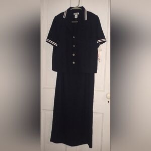 Navy Two-Piece Set with Sailor Collar Detail